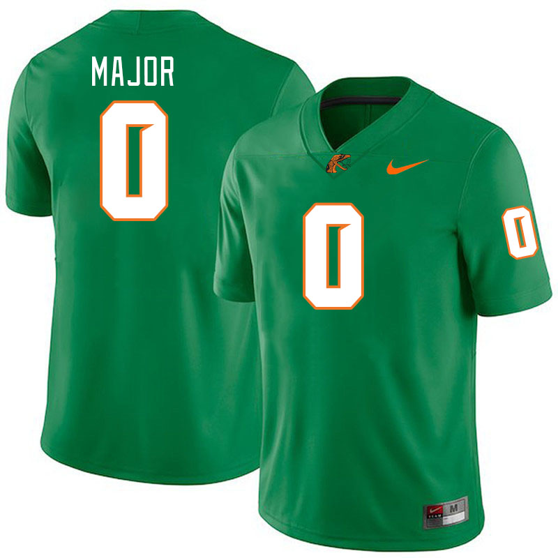 Men-Youth #0 Isaiah Major Florida A&M Rattlers 2023 College Football Jerseys Stitched-Green